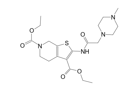 thieno[2,3-c]pyridine-3,6(5H)-dicarboxylic acid, 4,7-dihydro-2-[[(4-methyl-1-piperazinyl)acetyl]amino]-, diethyl ester