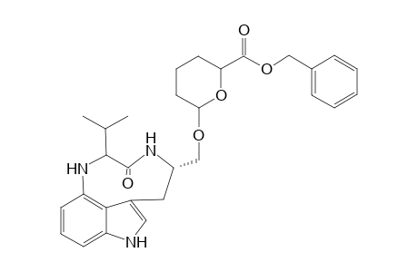 (-)-N(13)-Desmethylindolactam V 2-benzyloxycarbonyltetrahydropyran-6-yloxy ester
