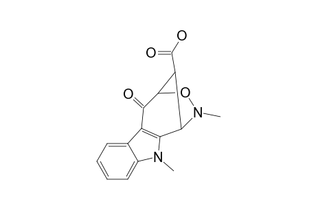 (2R*,5S*,11R*)-4,6-Dimethyl-1-oxo-3,4-oxaza-1,2,3,4,5,6-hexahydro-2,5-methanocyclohepta[b]indole-11-carboxylic acid
