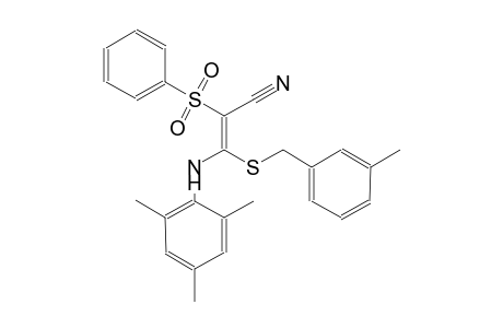 2-propenenitrile, 3-[[(3-methylphenyl)methyl]thio]-2-(phenylsulfonyl)-3-[(2,4,6-trimethylphenyl)amino]-, (2E)-