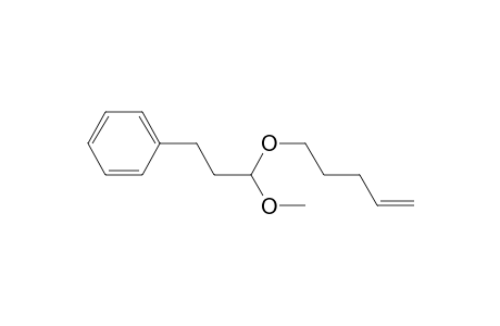 Benzene, [3-methoxy-3-(4-pentenyloxy)propyl]-