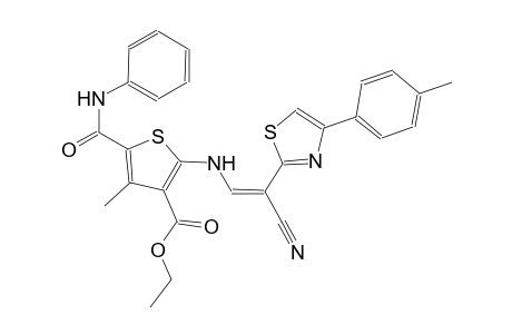 ethyl 5-(anilinocarbonyl)-2-({(Z)-2-cyano-2-[4-(4-methylphenyl)-1,3-thiazol-2-yl]ethenyl}amino)-4-methyl-3-thiophenecarboxylate