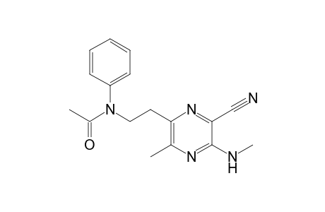 6-Methyl-2-(N'-methylamino)-5-[N-(acetyl)anilino]ethylpyrazine-3-carbonitrile