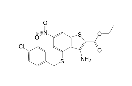 ethyl 3-amino-4-[(4-chlorobenzyl)sulfanyl]-6-nitro-1-benzothiophene-2-carboxylate