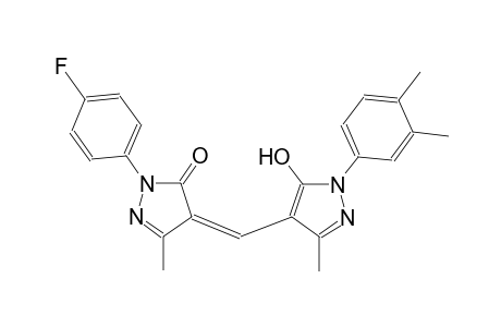 (4Z)-4-{[1-(3,4-dimethylphenyl)-5-hydroxy-3-methyl-1H-pyrazol-4-yl]methylene}-2-(4-fluorophenyl)-5-methyl-2,4-dihydro-3H-pyrazol-3-one