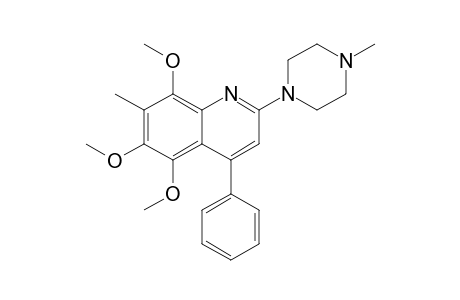 5,6,8-trimethoxy-7-methyl-2-(4-methyl-1-piperazinyl)-4-phenylquinoline