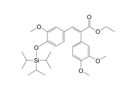 3-(3-Methoxy-4-triisopropylsilyloxyphenyl)-2-(3,4-dimethoxyphenyl)acrylic acid ethyl ester