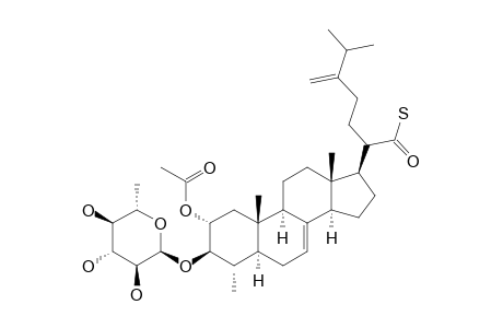 FRUTICOSIDE_F;4-ALPHA-METHYL-2-ALPHA-ACETOXY-5-ALPHA-ERGOST-7,24-(28)-DIENE-21-CARBOTHIOIC_ACID_3-BETA-O-ALPHA-L-QUINOVOPYRANOSIDE