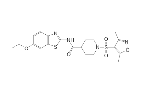 1-[(3,5-dimethyl-4-isoxazolyl)sulfonyl]-N-(6-ethoxy-1,3-benzothiazol-2-yl)-4-piperidinecarboxamide