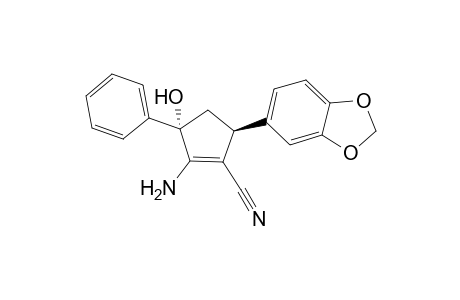 trans-2-Amino-3-cyano-1-phenyl-4-(3,4-methylenedioxyphenyl)-2-cyclopentene-1-ol