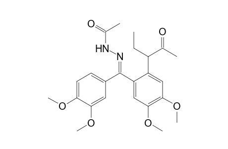 Acetic acid, [(3,4-dimethoxyphenyl)[2-(1-ethyl-2-oxopropyl)-4,5-dimethoxyphenyl]methylene]hydrazide