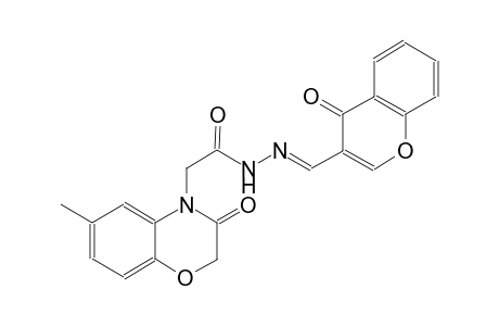 2-(6-methyl-3-oxo-2,3-dihydro-4H-1,4-benzoxazin-4-yl)-N'-[(E)-(4-oxo-4H-chromen-3-yl)methylidene]acetohydrazide