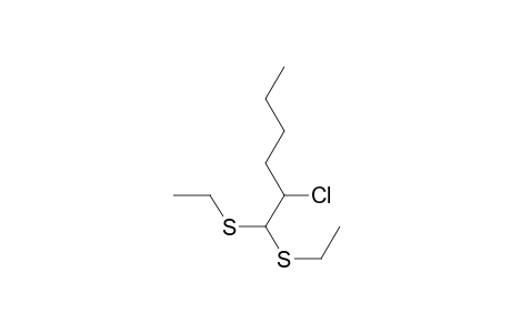 2-Chloranyl-1,1-bis(ethylsulfanyl)hexane