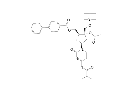 3'-O-ACETYL-3'-C-(TERT.-BUTYLDIMETHYLSILYLOXYMETHYL)-2'-DEOXY-4-N-ISOBUTYRYL-5'-O-(4-PHENYLBENZOYL)-CYTIDINE