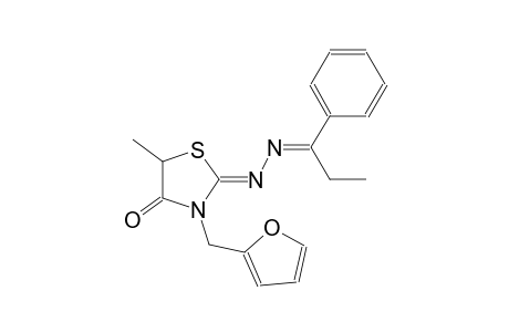 4-thiazolidinone, 3-(2-furanylmethyl)-5-methyl-2-[(2E)-2-(1-phenylpropylidene)hydrazono]-, (2Z)-