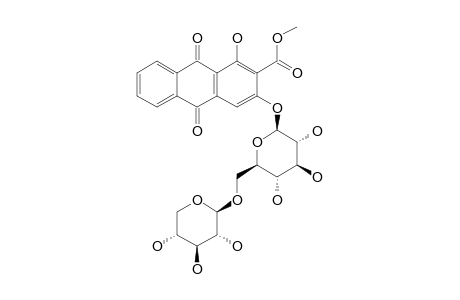 1,3-DIHYDROXY-2-CARBOMETHOXY-9,10-ANTHRAQUINONE-3-O-BETA-PRIMEVEROSIDE