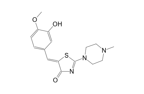 (5Z)-5-(3-hydroxy-4-methoxybenzylidene)-2-(4-methyl-1-piperazinyl)-1,3-thiazol-4(5H)-one