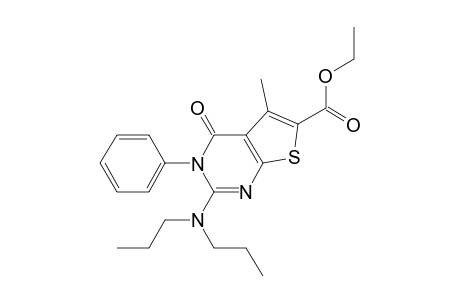 Ethyl 2-(dipropylamino)-3,4-dihydro-5-methyl-4-oxo-3-phenylthieno[2,3-d]pyrimidine-6-carboxylate