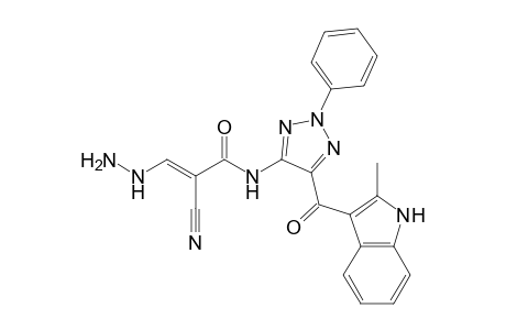 (E)-2-Cyano-3-hydrazinyl-N-[5-(2-methyl-1H-indole-3-carbonyl)-2-phenyl-2H-1,2,3-triazol-4-yl]acrylamide