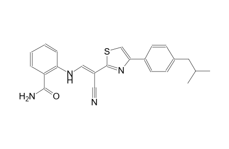 2-({(E)-2-cyano-2-[4-(4-isobutylphenyl)-1,3-thiazol-2-yl]ethenyl}amino)benzamide