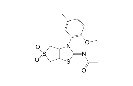 N-((2Z)-3-(2-methoxy-5-methylphenyl)-5,5-dioxidotetrahydrothieno[3,4-d][1,3]thiazol-2(3H)-ylidene)acetamide