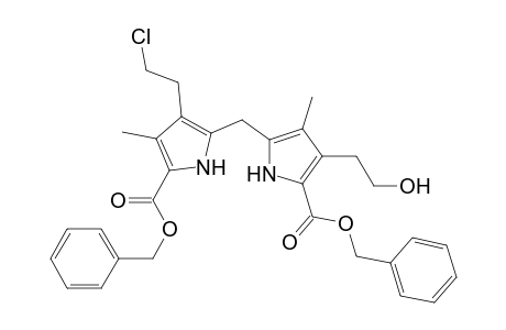 1H-Pyrrole-2-carboxylic acid, 4-(2-chloroethyl)-5-[[4-(2-hydroxyethyl)-3-methyl-5-[(phenylmethoxy)c arbonyl]-1H-pyrrol-2-yl]methyl]-3-methyl-, phenylmethyl ester