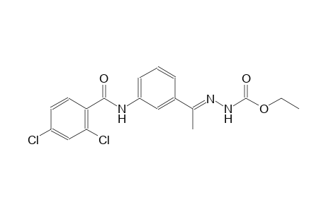ethyl (2E)-2-(1-{3-[(2,4-dichlorobenzoyl)amino]phenyl}ethylidene)hydrazinecarboxylate