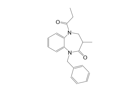 2H-1,5-benzodiazepin-2-one, 1,3,4,5-tetrahydro-3-methyl-5-(1-oxopropyl)-1-(phenylmethyl)-