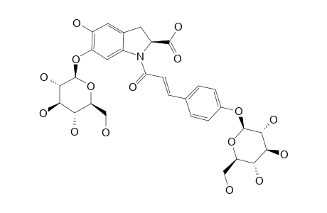 OLERACEIN_C;5-HYDROXY-1-(PARA-COUMARICACYL-7'-O-BETA-GLUCOPYRANOSE)-2,3-DIHYDRO-1-H-INDOLE-2-CARBOXYLIC_