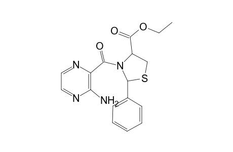 Ethyl-N-(3-amino-pyrazin-2-carbonyl)-2-phenylthiazolidin-4-carboxylate