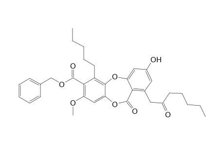 11H-Dibenzo[b,e][1,4]dioxepin-7-carboxylic acid, 3-hydroxy-8-methoxy-11-oxo-1-(2-oxoheptyl)-6-pentyl-, phenylmethyl ester