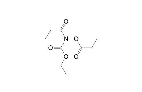 Carbamic acid, (1-oxopropoxy)(1-oxopropyl)-, ethyl ester
