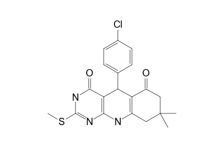 5-(4-CHLOROPHENYL)-8,8-DIMETHYL-5,6,7,8,9,10-HEXAHYDRO-2-METHYLTHIO-PYRIMIDO-[4,5-B]-QUINOLINE-4,6-DIONE