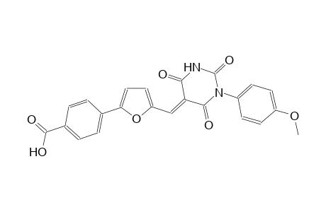 4-{5-[(E)-(1-(4-methoxyphenyl)-2,4,6-trioxotetrahydro-5(2H)-pyrimidinylidene)methyl]-2-furyl}benzoic acid