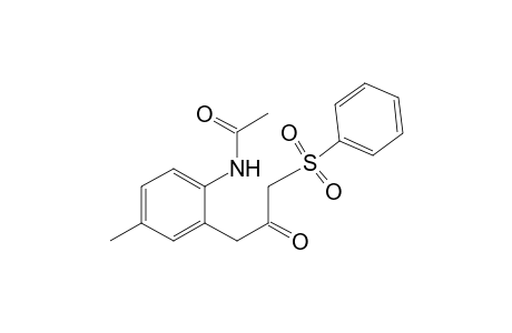 Acetamide, N-[4-methyl-2-[2-oxo-3-(phenylsulfonyl)propyl]phenyl]-