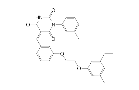 (5Z)-5-[3-[2-(3-ethyl-5-methyl-phenoxy)ethoxy]benzylidene]-1-(m-tolyl)barbituric acid