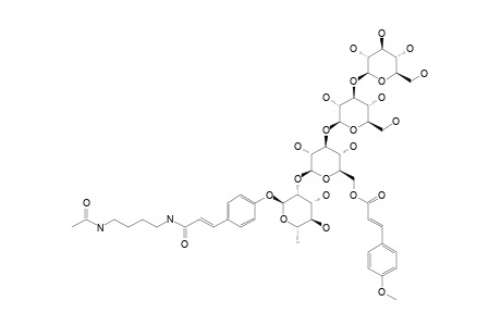 #1;CLERODENDIOD-A;BETA-D-GLUCOPYRANOSYL-(1->3)-BETA-D-GLUCOPYRANOSYL-(1->3)-(6-O-E-PARA-METHOXYCINNAMOYL)-BETA-D-GLUCOPYRANOSYL-(1->2)-[4-O-E-2-(4-ACETAMIDOBUT