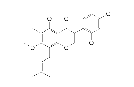 DESMODIANONE-B;5,2',4'-TRIHYDROXY-7-METHOXY-6-METHYL-8-(3-METHYLBUT-2-ENYL)-ISOFLAVANONE
