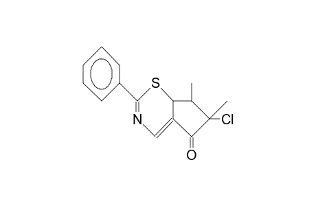 6-Chloro-2-phenyl-cis-6,7-dimethyl-5,6,7,7a-tetrahydro-cyclopenta(B)-1,3-thiazin-5-one