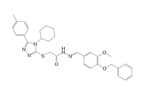 N'-{(E)-[4-(benzyloxy)-3-methoxyphenyl]methylidene}-2-{[4-cyclohexyl-5-(4-methylphenyl)-4H-1,2,4-triazol-3-yl]sulfanyl}acetohydrazide