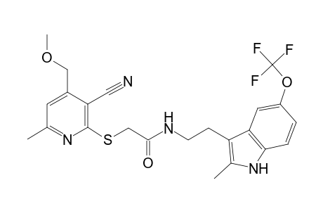 2-[3-cyano-4-(methoxymethyl)-6-methyl-pyridin-2-yl]sulfanyl-N-[2-[2-methyl-5-(trifluoromethyloxy)-1H-indol-3-yl]ethyl]ethanamide
