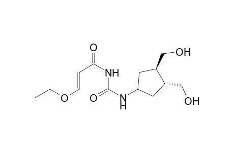 (+-)-N-(1.beta.,3.alpha.,4.beta.)-3,4-Bis(hydroxymethyl)cyclopentyl]-N'-(3-ethoxypropenoyl)urea