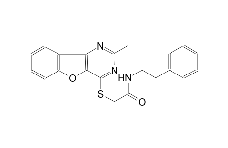 2-[(2-methyl[1]benzofuro[3,2-d]pyrimidin-4-yl)sulfanyl]-N-(2-phenylethyl)acetamide
