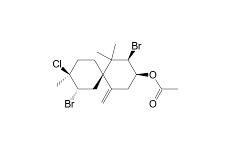 Spiro[5.5]undecan-3-ol, 2,8-dibromo-9-chloro-1,1,9-trimethyl-5-methylene-, acetate, [2R-[2.alpha.,3.alpha.,6.alpha.(8S*,9S*)]]-