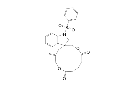 Spiro[3-Methylene-1,7-dioxacyclododeca-8,12-dione-5,3'-1'-(phenylsulfonyl)-2,3-dihydroindole]