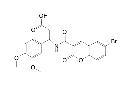 3-[(6-bromanyl-2-oxidanylidene-chromen-3-yl)carbonylamino]-3-(3,4-dimethoxyphenyl)propanoic acid