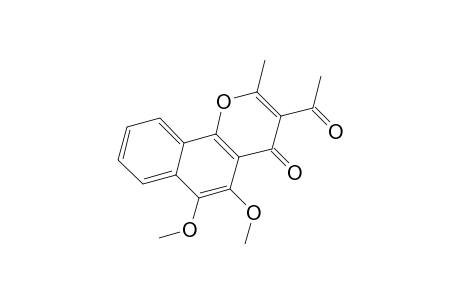 4H-Naphtho[1,2-b]pyran-4-one, 3-acetyl-5,6-dimethoxy-2-methyl-