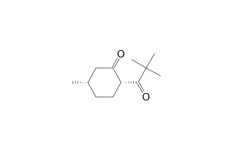 Cyclohexanone, 2-(2,2-dimethyl-1-oxopropyl)-5-methyl-, trans-