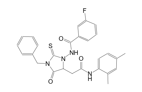 N-{3-benzyl-5-[2-(2,4-dimethylanilino)-2-oxoethyl]-4-oxo-2-thioxo-1-imidazolidinyl}-3-fluorobenzamide