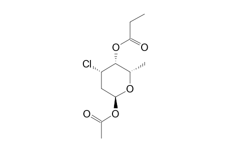 1-O-ACETYL-3-CHLORO-2,3,6-TRIDEOXY-4-O-PROPANOYL-L-LYXO-HEXOPYRANOSIDE;MINOR-ANOMER